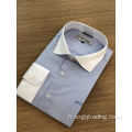 Chemise homme à manches longues 100% coton teint à rayures